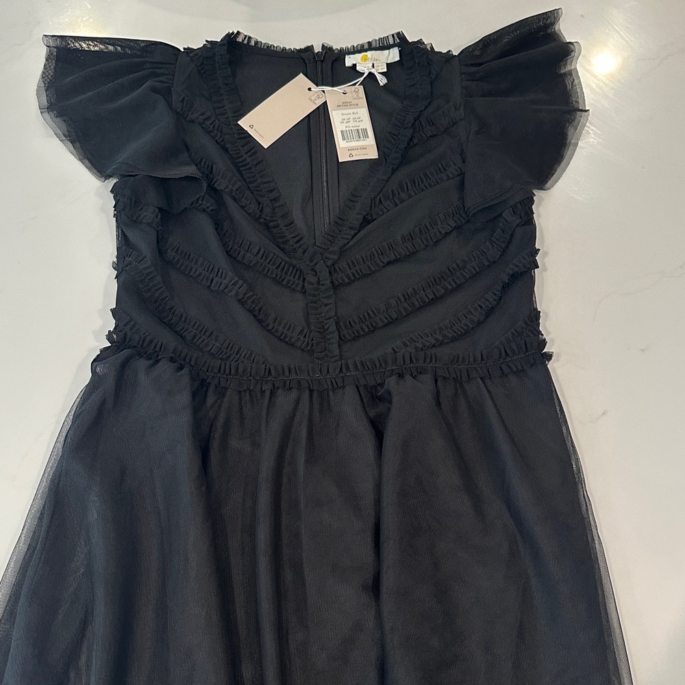 Boden Black Ruffle Dress